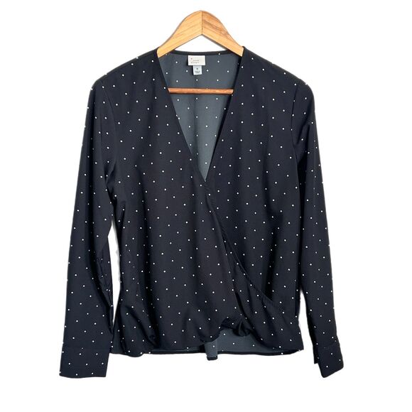 Black polka dot blouse, medium, A New Day - Picture 1 of 9